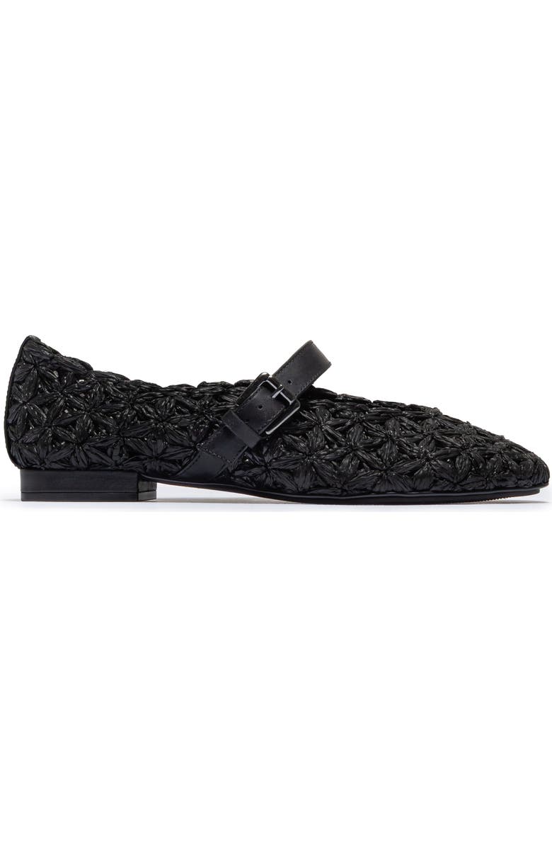 Bernardo Footwear Borden Raffia Mary Jane Flat, Main, color, Black