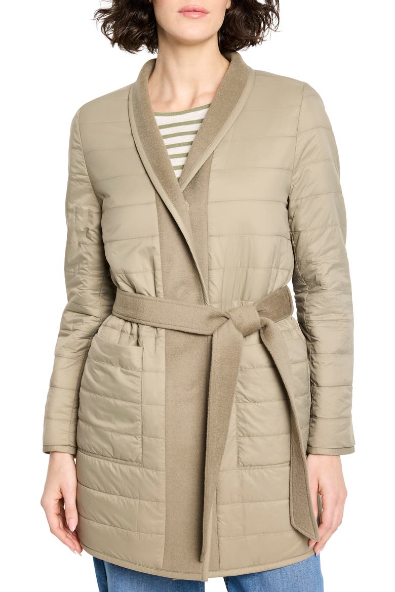 Reversible Belted Coat, Main, color, PEWTER