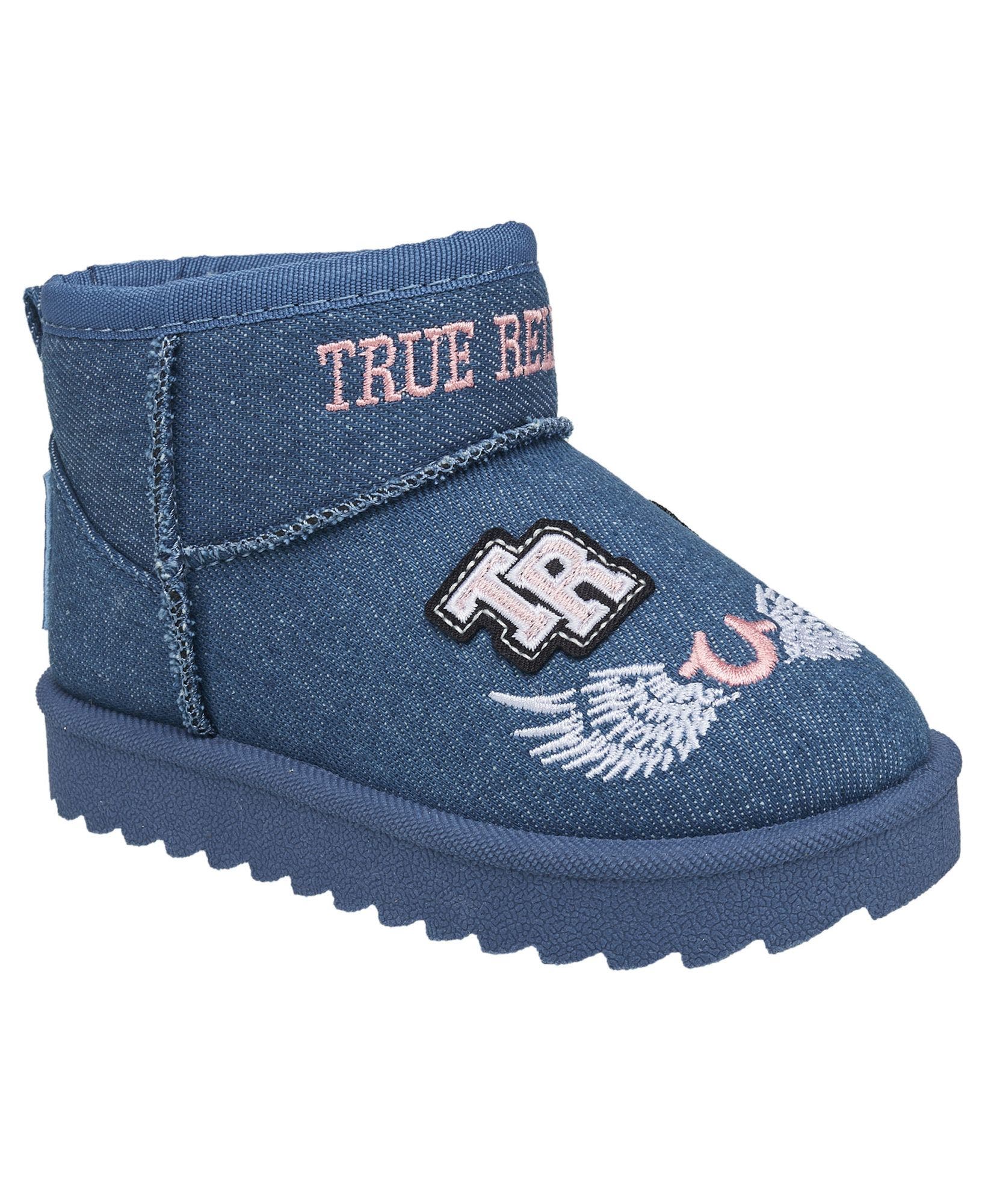 Kids' Lizzo Logo Patch Cozy Boot, Main, color, Dark Denim