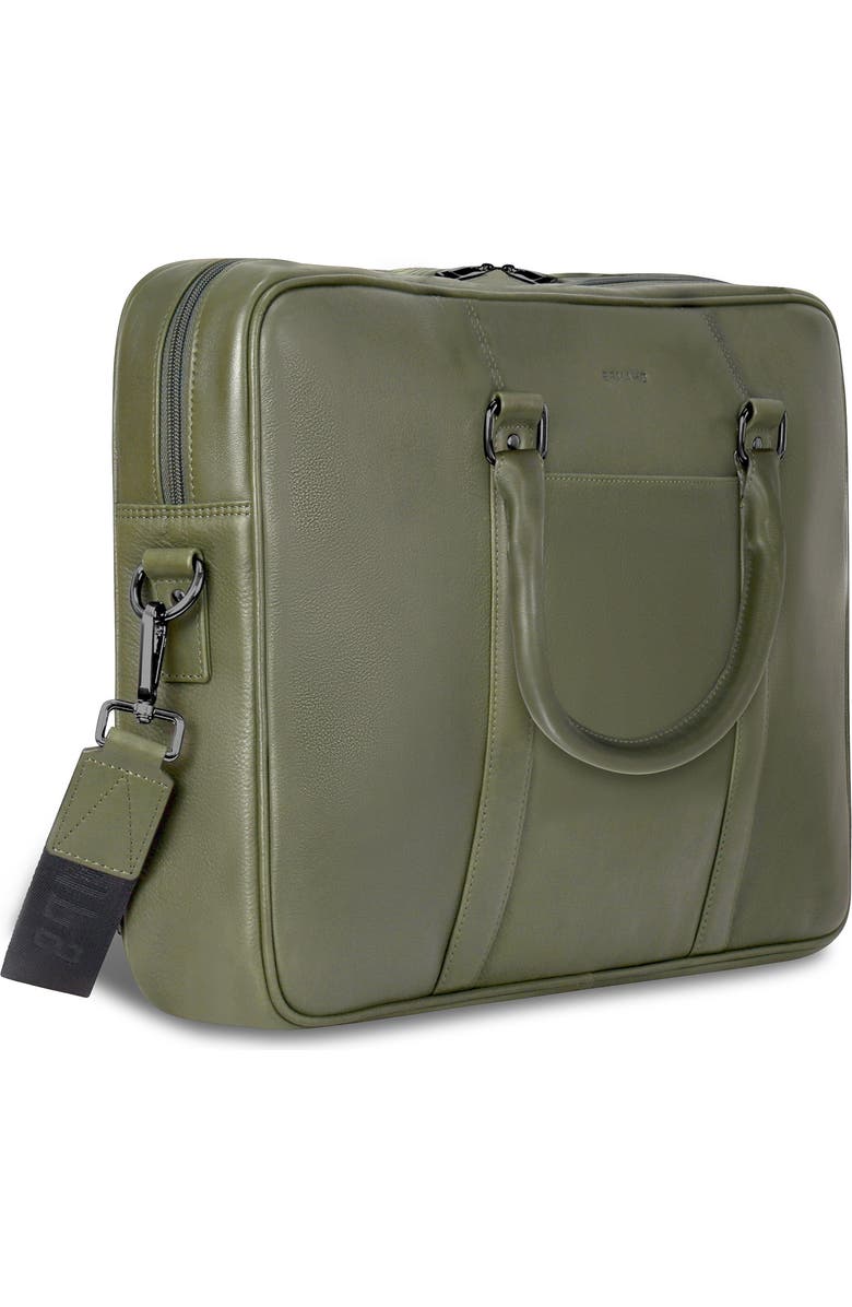 CHAMPS Compact Leather Slim Briefcase, Alternate, color, Khaki