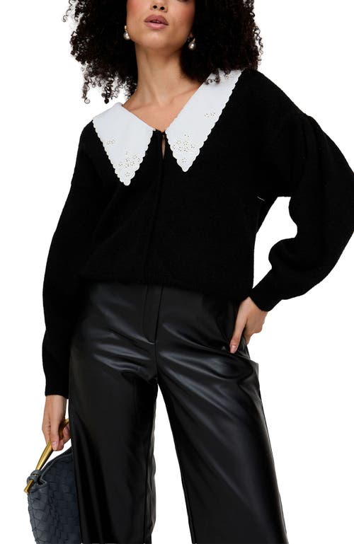 Lily And Lionel London Gaia Wide Leg Leather Trouser In Black