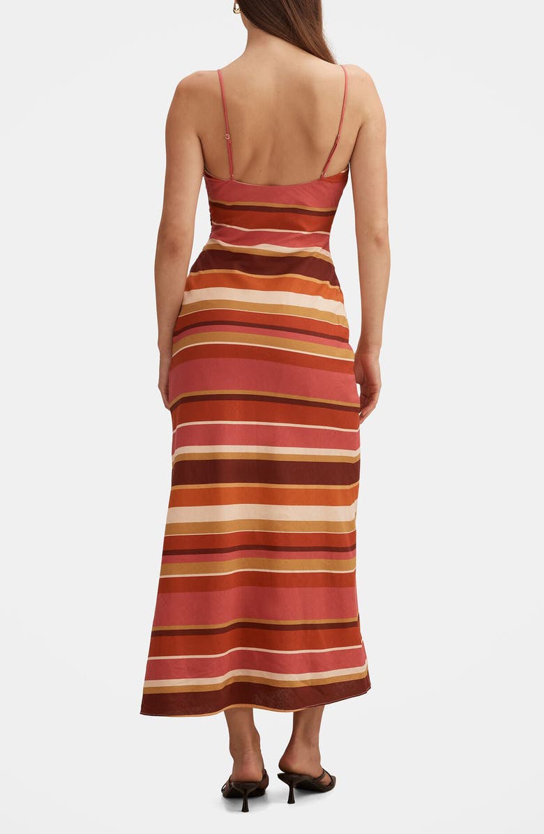 Ever New Zoe Stripe Sleeveless Linen Blend Midi Dress, Alternate, color, Reese Stripe