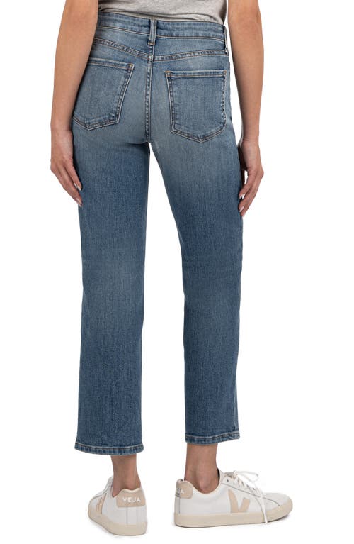 Kut From The Kloth Elizabeth Patch Pocket High Waist Crop Straight Leg Jeans In Clarity