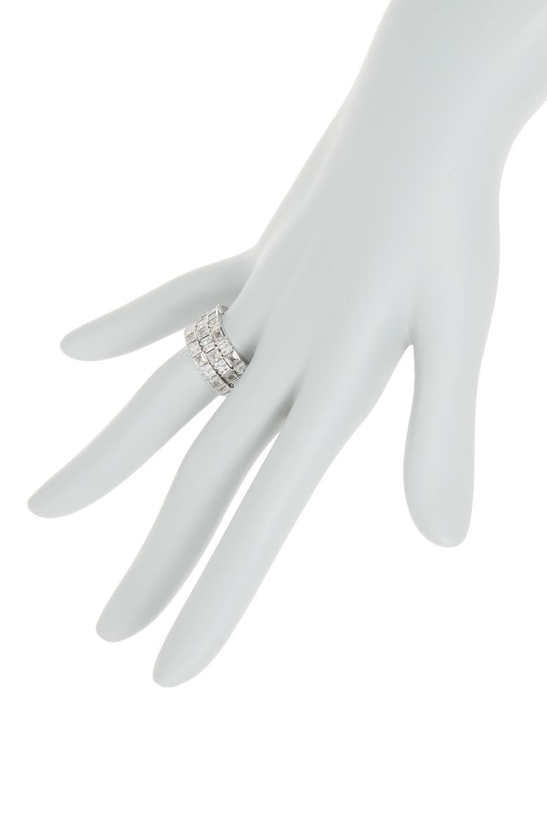 NORDSTROM RACK Square Cubic Zirconia Stacking Rings - Pack of 3 ...