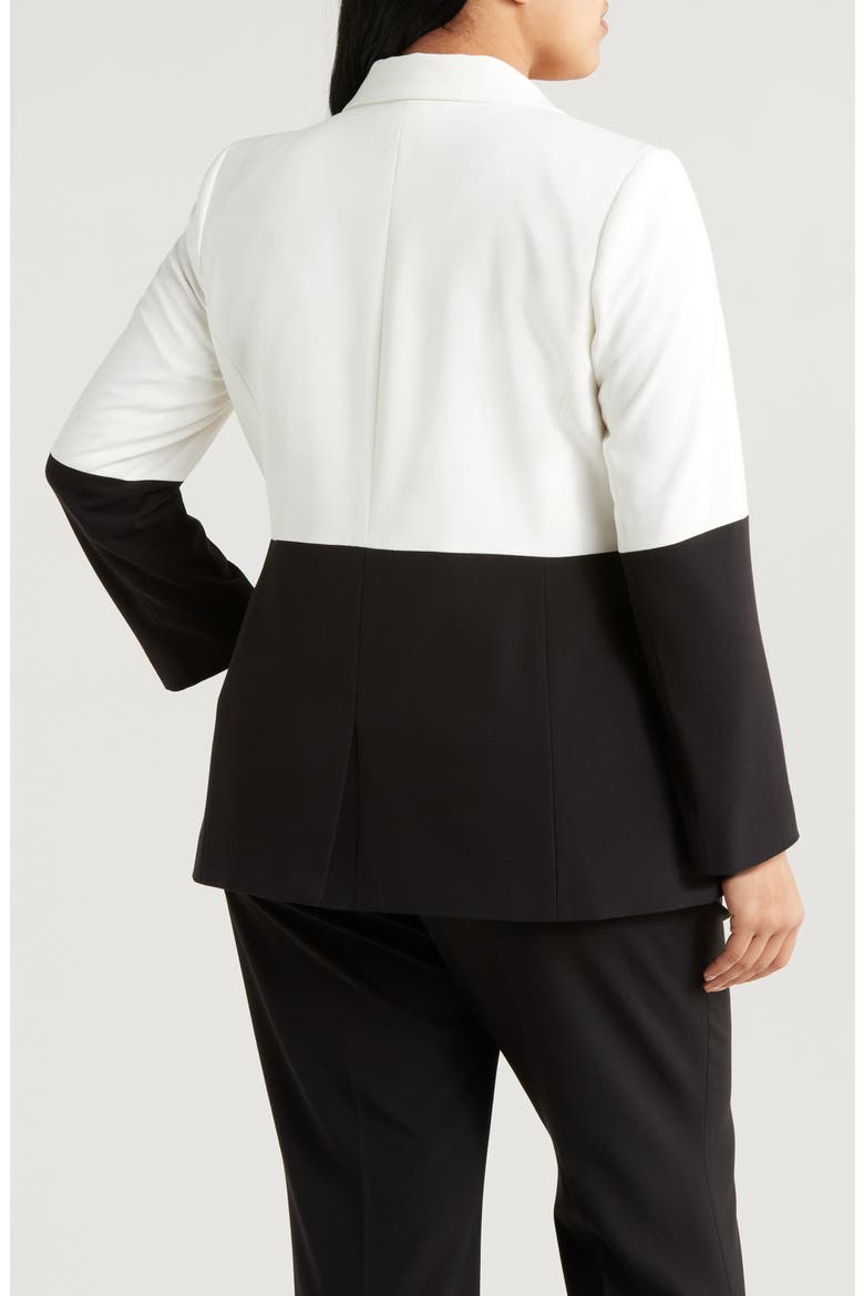 Colorblock Blazer, Alternate, color, WHITE BLACK