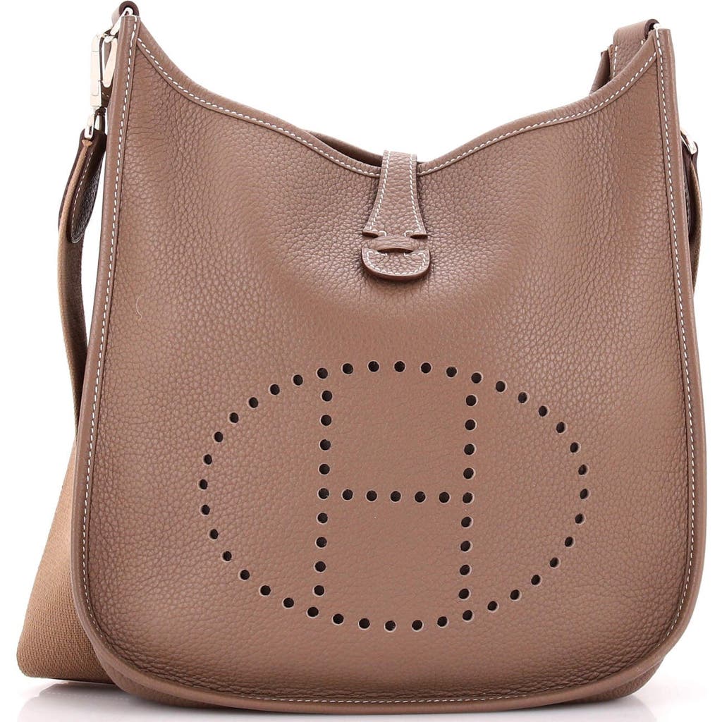 Pre-owned Hermes Hermes Evelyne Bag Gen Iii Clemence Pm In Brown