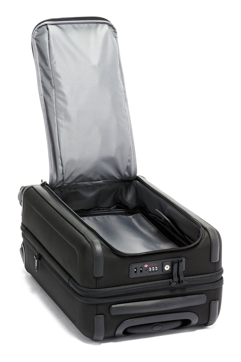 Alpha 3 International Dual Access Expandable Carry-On, Alternate, color, BLACK