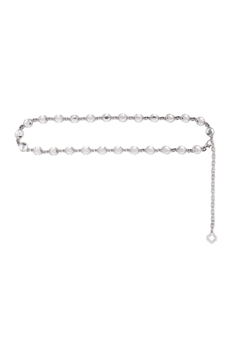 maje Rhinestone chain belt, Main, color, Silvery