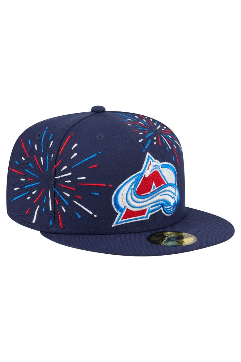 Men's New Era  Navy Colorado Avalanche Americana Fireworks 59FIFTY Fitted Hat, Alternate, color, Navy