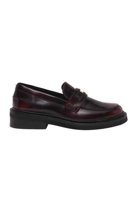 Brushed leather loafers