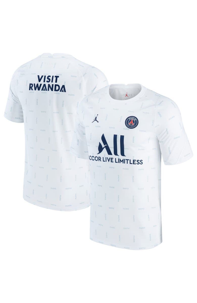 Jordan Brand Men's Jordan Brand White Paris Saint-Germain 2021/2022 Pre-Match Performance Top, Main, color, 