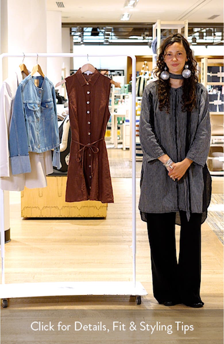 Sleeveless Tie Waist Linen Minidress, sales video thumbnail