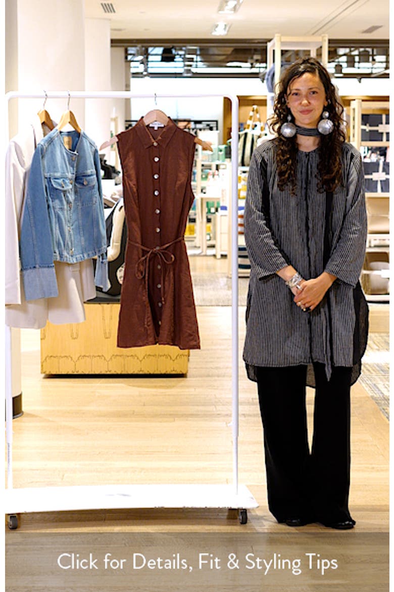 Sleeveless Tie Waist Linen Minidress video