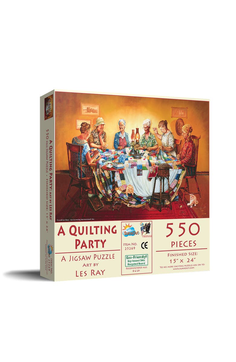 Sunsout A Quilting Party 550 piece Jigsaw Puzzle for Adults, Main, color, Multicolor