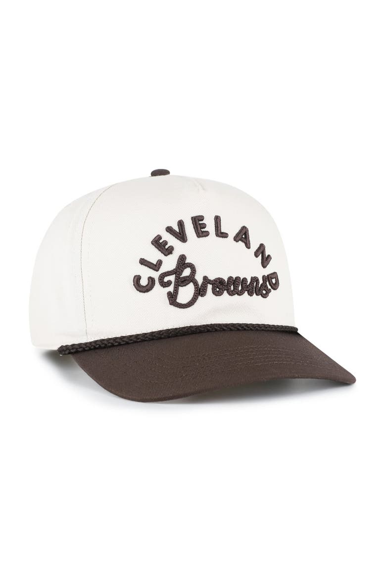 Women's '47 Natural Cleveland Browns Rope Script Hitch Adjustable Hat, Alternate, color, Natural