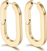 Jane Basch Designs Flat Oval Hinge Hoop Earrings