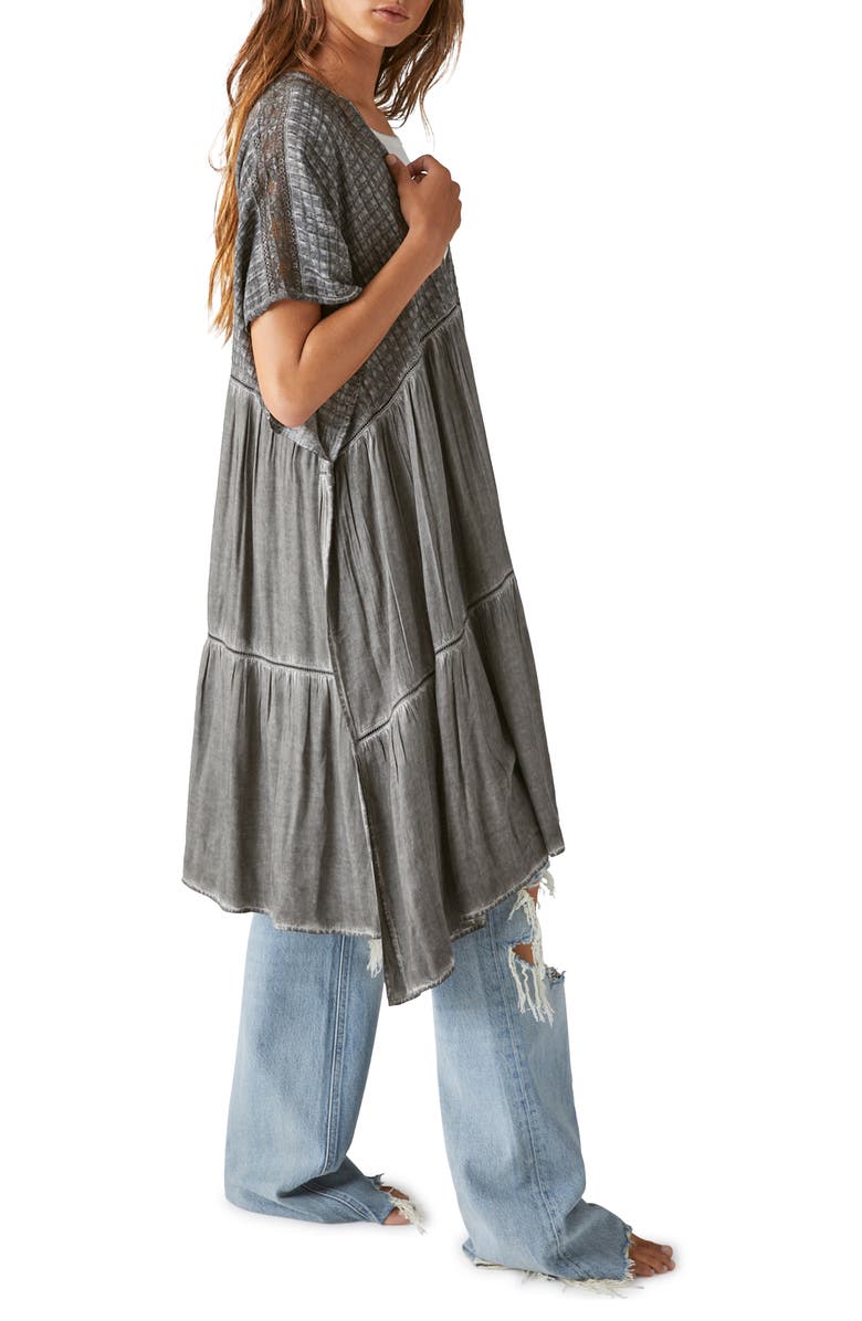 Lucky Brand Textured Long Woven Cardigan, Alternate, color,