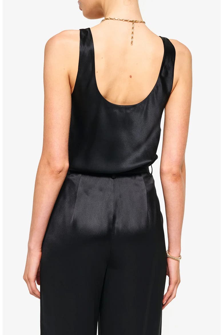 Andressa Silk Shell, Alternate, color, BLACK