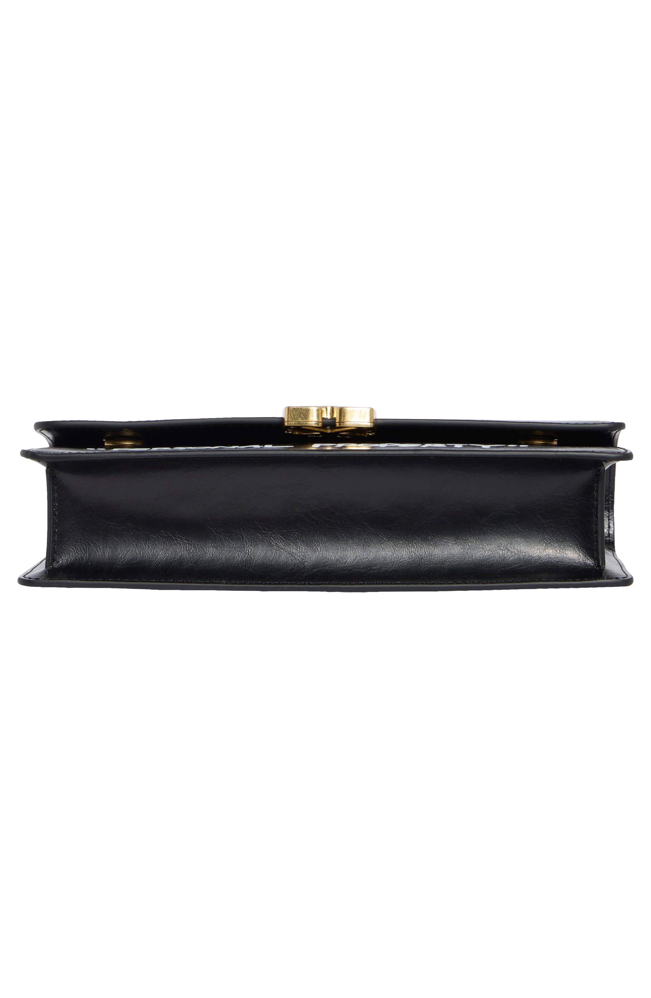 Off-White East/West Jitney Top Handle Leather Satchel, Alternate, color, Black