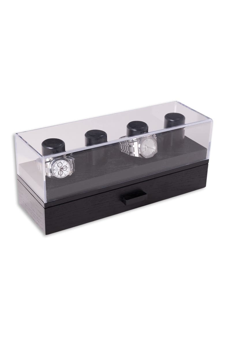 Wood & Acrylic Watch Case, Alternate, color, BLACK
