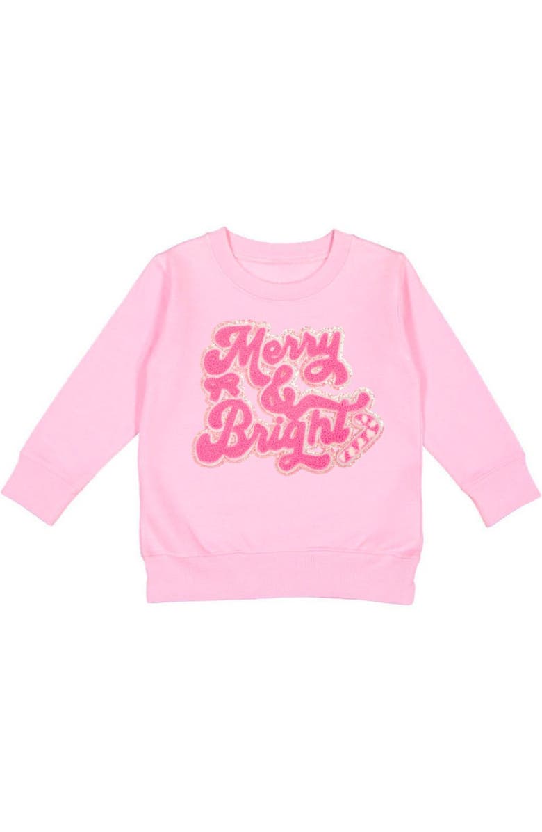 Sweet Wink Merry and Bright Patch Christmas Sweatshirt, Main, color,