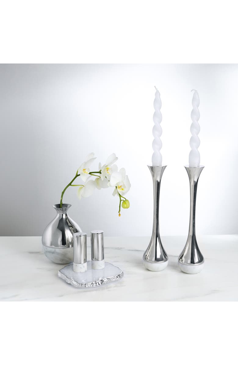 ANNA New York Coluna Dual Salt & Pepper Shaker Set, Alternate, color, White And Silver