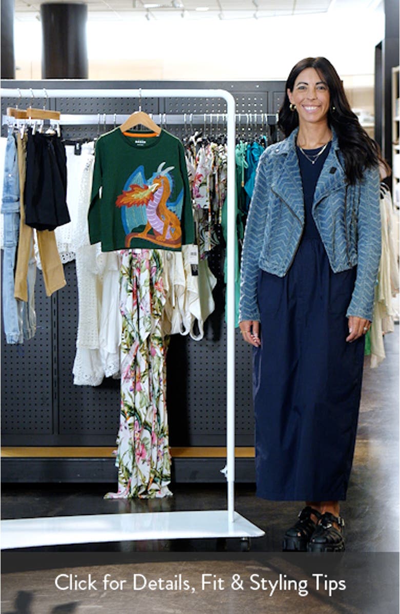 Kids' Embroidered Dragon Long Sleeve Cotton T-Shirt, sales video thumbnail