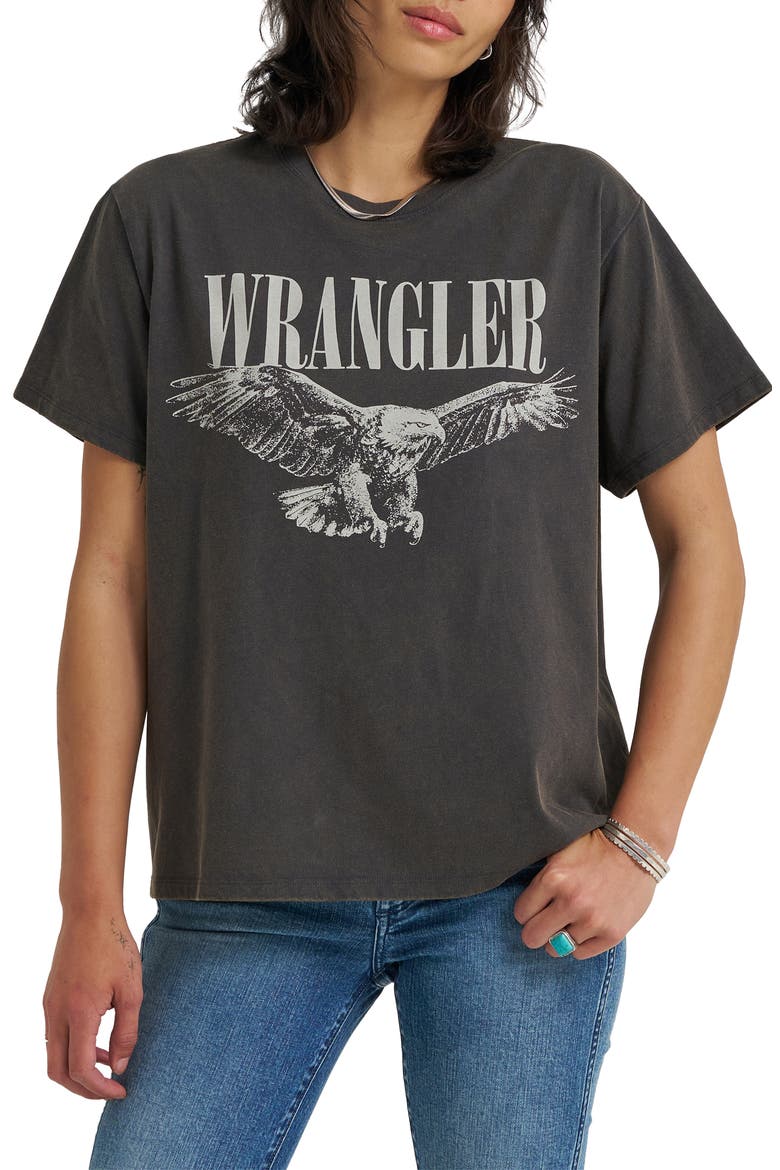 Eagle Logo Graphic T-Shirt, Main, color, FADED BLACK
