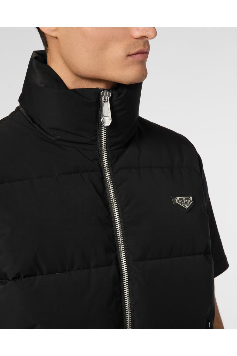 Nylon Down Jacket Vest Men, Alternate, color, black