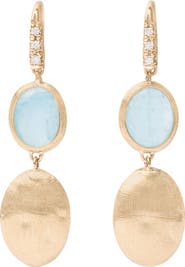 Marco Bicego Siviglia Aquamarine & Diamond Double Drop Earrings