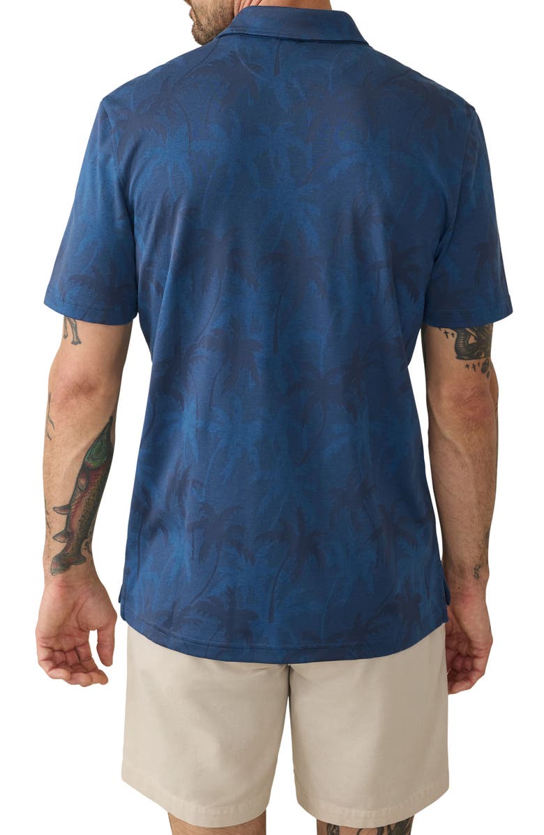 Faherty Movement Pima Cotton Blend Piqué Polo, Alternate, color, Navy Midnight Palms