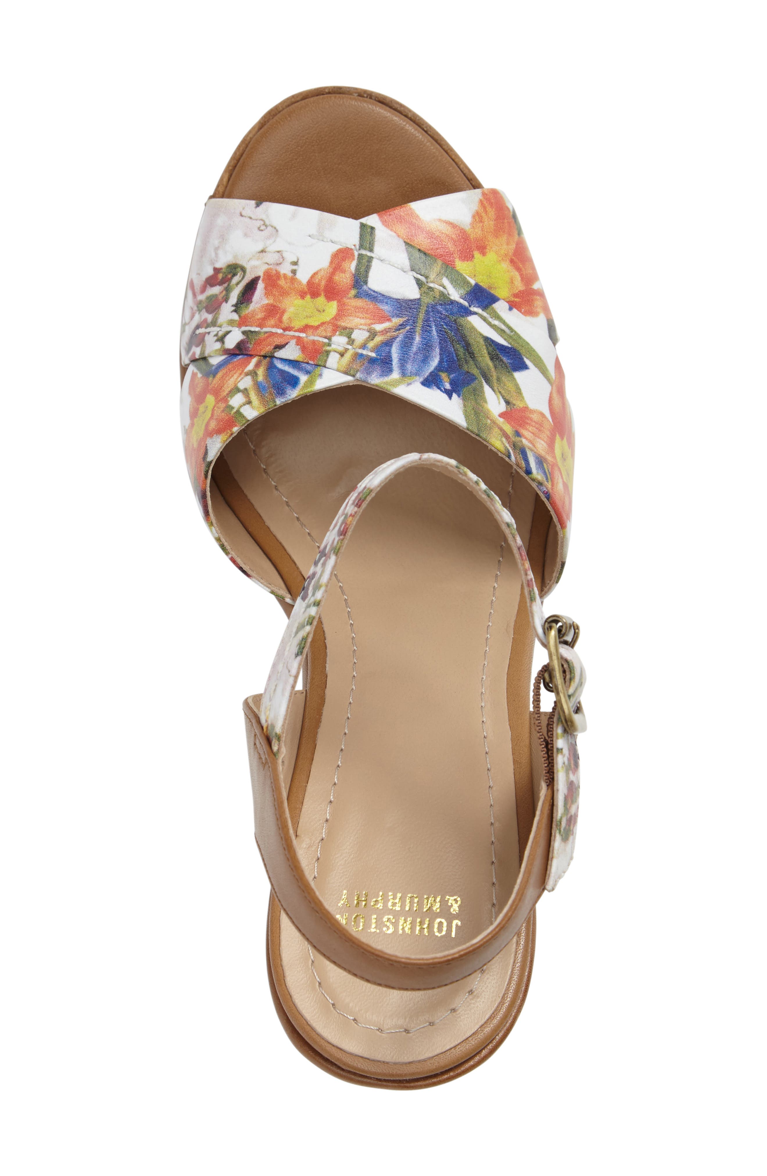 Johnston & Murphy Maren Cross Band Wedge Sandal, Alternate, color, 