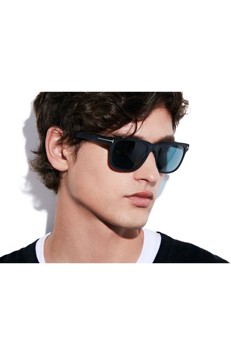 TOM FORD Stephenson 56mm Rectangle Sunglasses, Alternate, color, 
