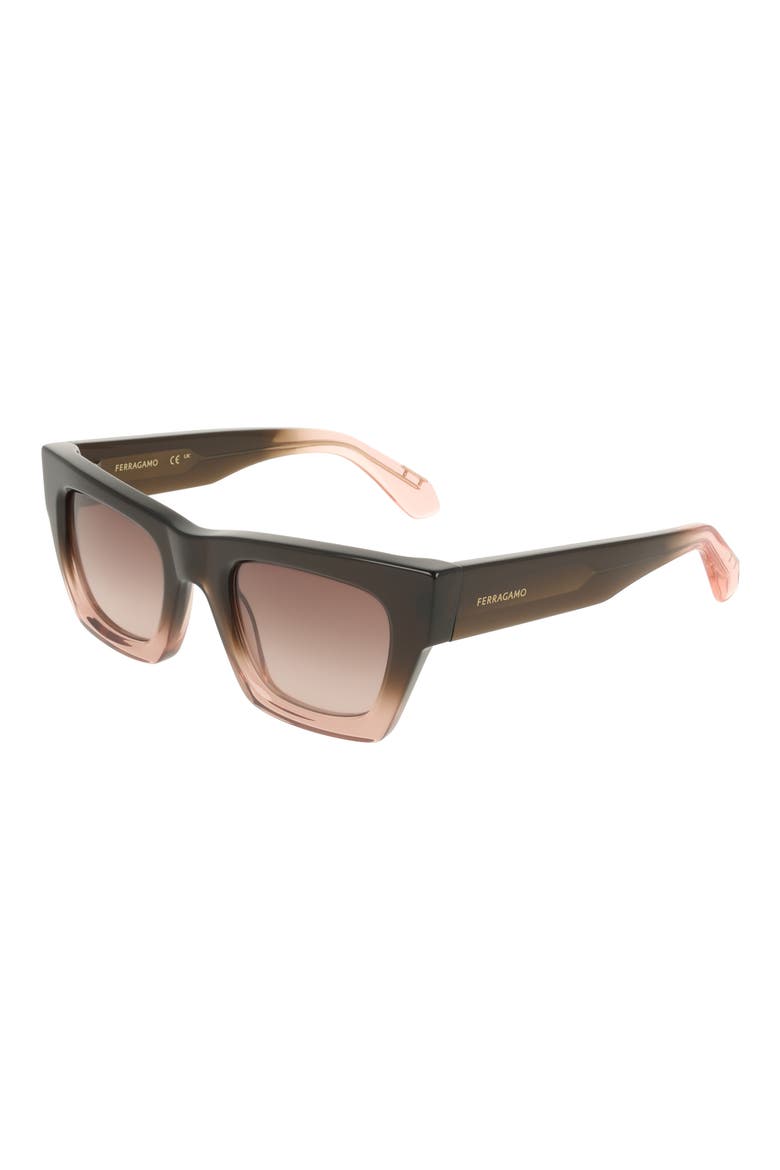 50mm Gradient Cat Eye Sunglasses, Alternate, color, TRANSPARENT BROWN GRADIENT