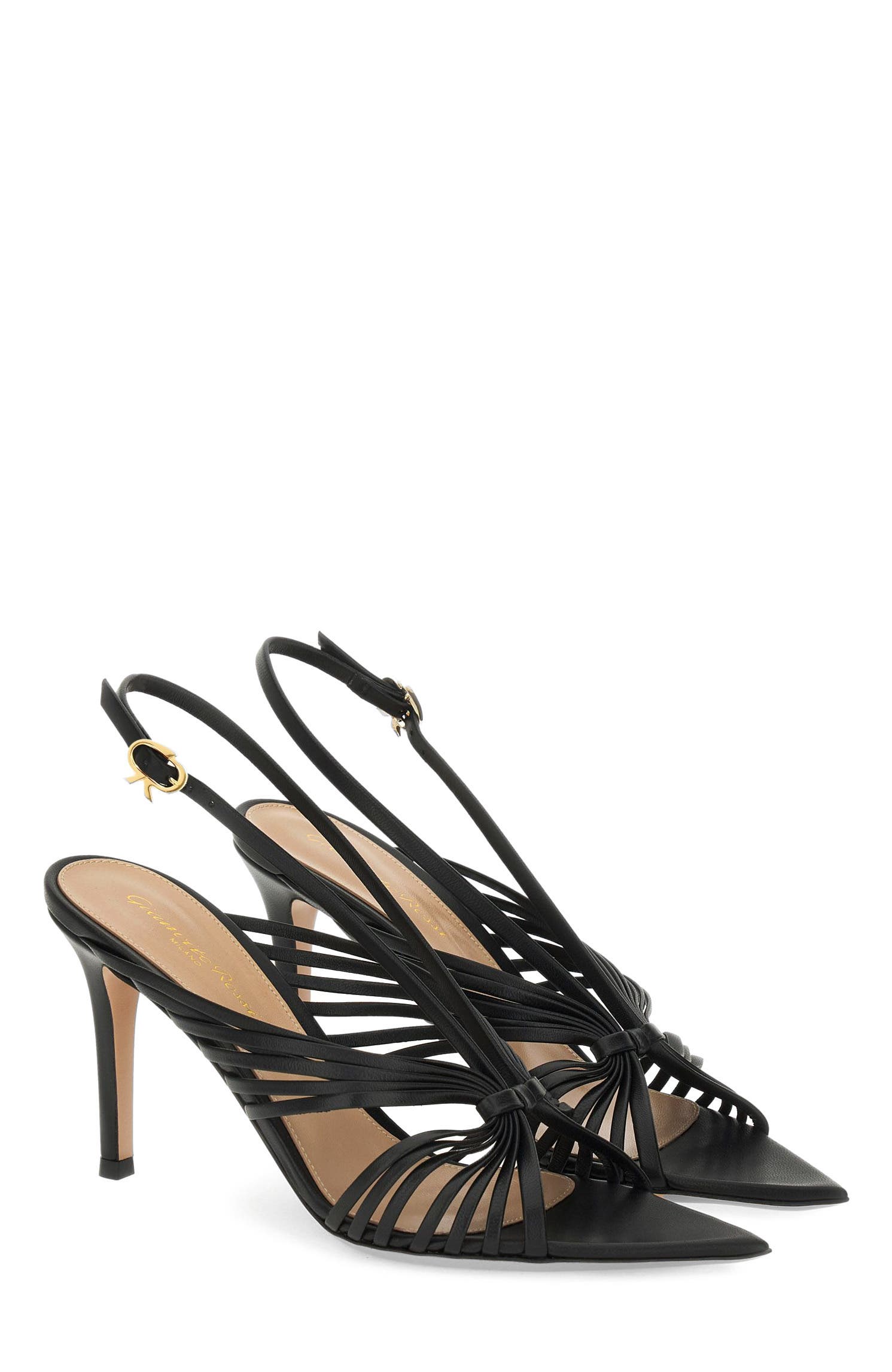 Gianvito Rossi Muse 85 Sandal, Alternate, color, Black Leather