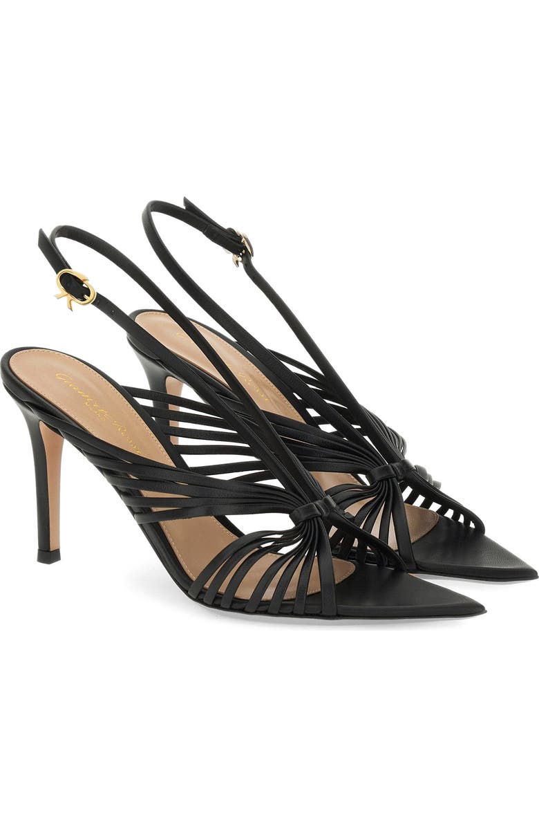 Gianvito Rossi Muse 85 Sandal, Alternate, color, Black Leather