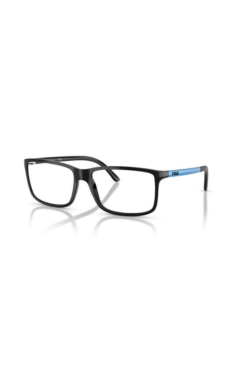 Polo Ralph Lauren 58mm Rectangle optical glasses, Main, color, Black