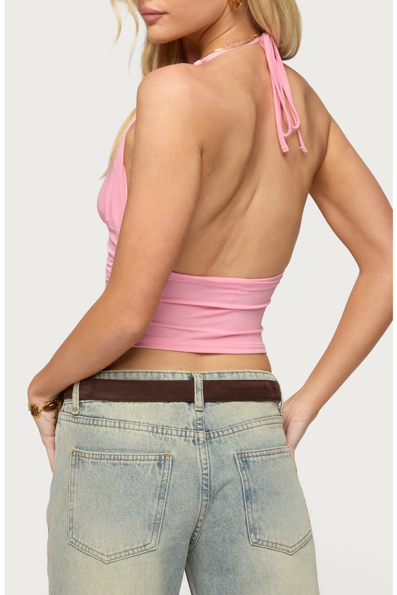 Alani Twister Crop Halter Top, Alternate, color, PINK