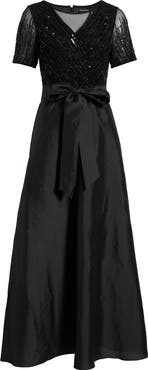Pisarro Nights Beaded Tie Waist Gown