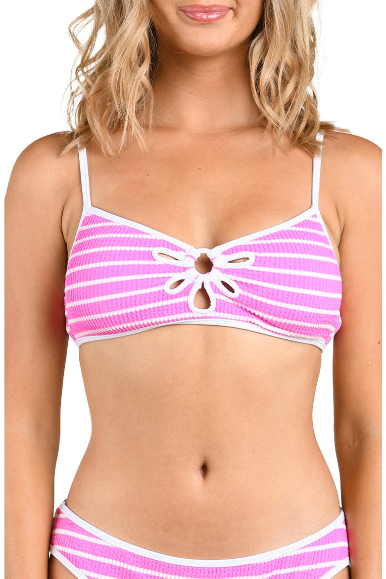 Brenton Petal Cutout Bikini Top, Main, color, POP PINK