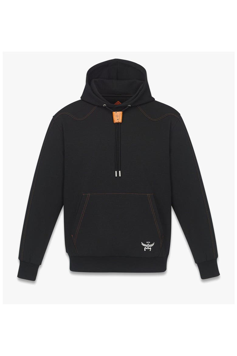 Logo Stitch Ponte Hoodie, Main, color, Black