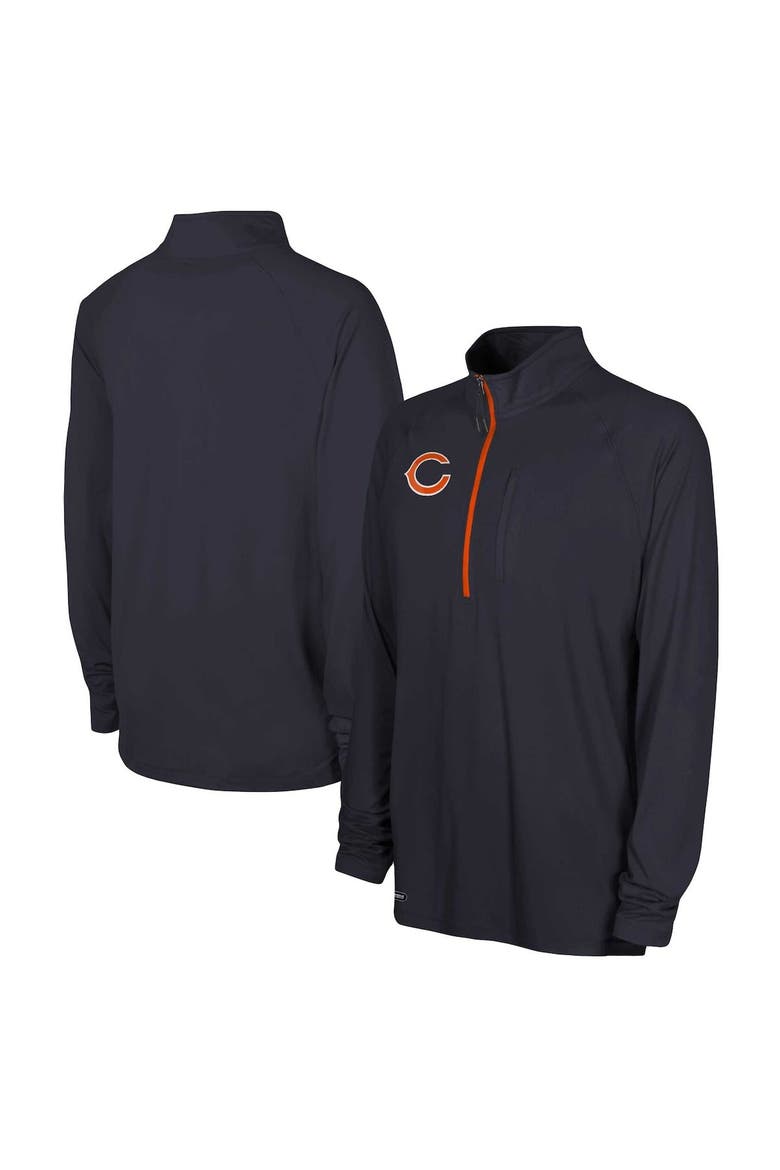 Men's Navy Chicago Bears Combine Authentic Raglan Quarter-Zip Top, Main, color, Navy