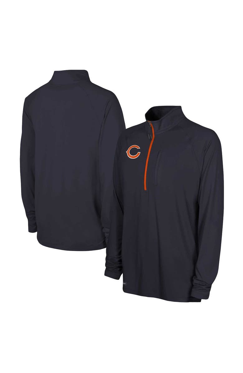 Outerstuff Men's Navy Chicago Bears Combine Authentic Raglan Quarter-Zip Top, Main, color, Navy