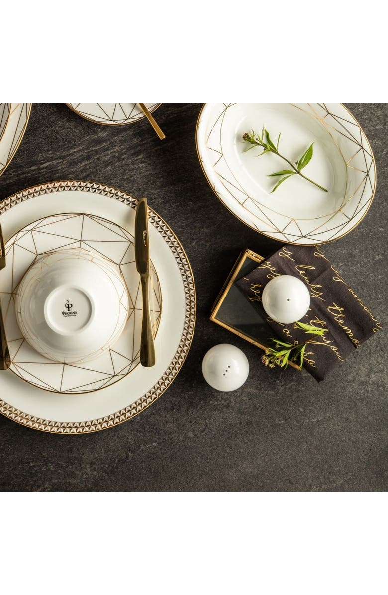 Prouna Gem Cut Gold Salt & Pepper Shaker, Alternate, color, White