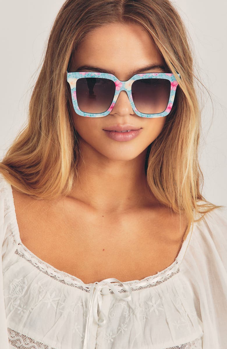 LoveShackFancy Novella 53mm Gradient Square Sunglasses, Alternate, color,