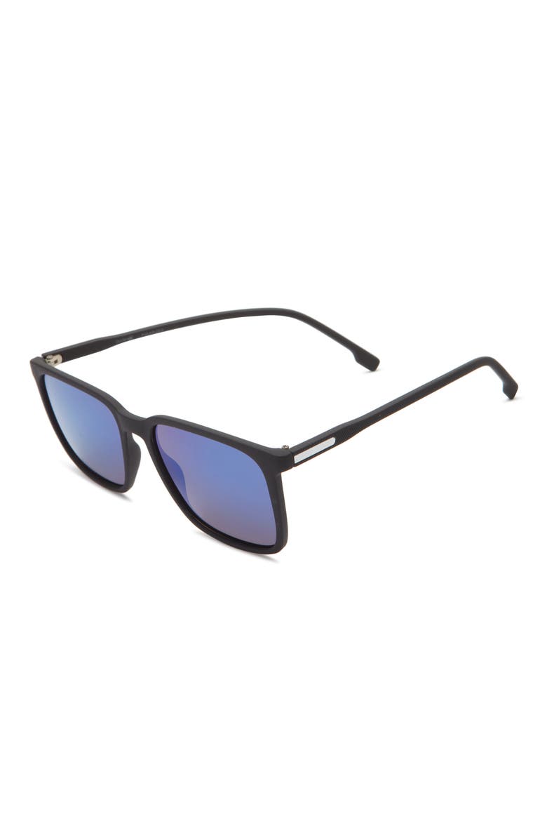 55mm Polarized Square Sunglasses, Alternate, color, RUBBERIZED BLACK