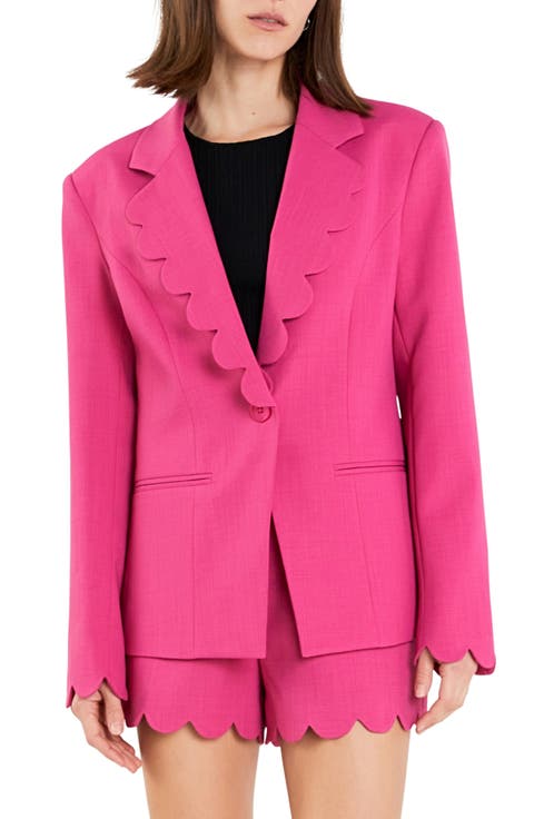 Scallop Single Button Blazer