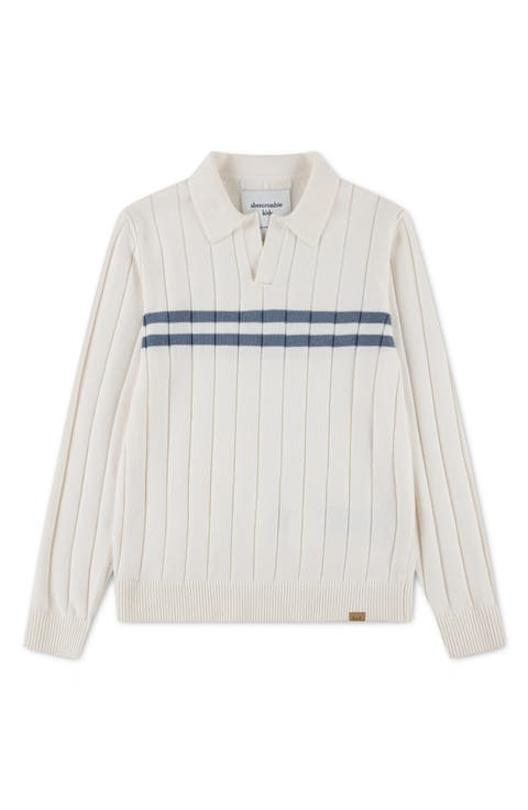 Kids' Johnny Collar Stripe Sweater