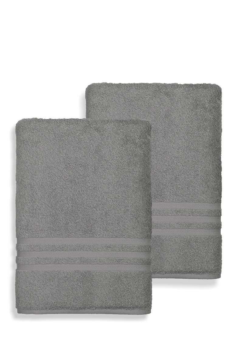 Linum Home Textiles Denzi Bath Towels - Set of 2 - Dark Grey, Alternate, color, Dark Grey