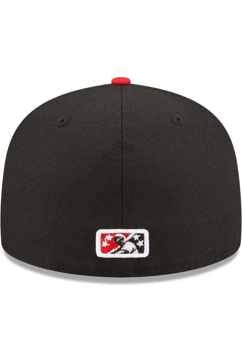 Men's New Era Black Fayetteville Woodpeckers Authentic Collection 59FIFTY Fitted Hat, Alternate, color, Black